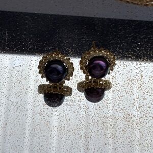 Elegant Gold and Purple Earrings